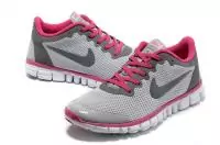 nike free 3.0 femmes mode chaussures course pas cher gris pink